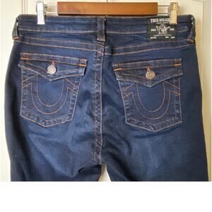 True Religion Jennie Curvy Mid Rise Skinny Dark Wash Jeans Women's Size 31